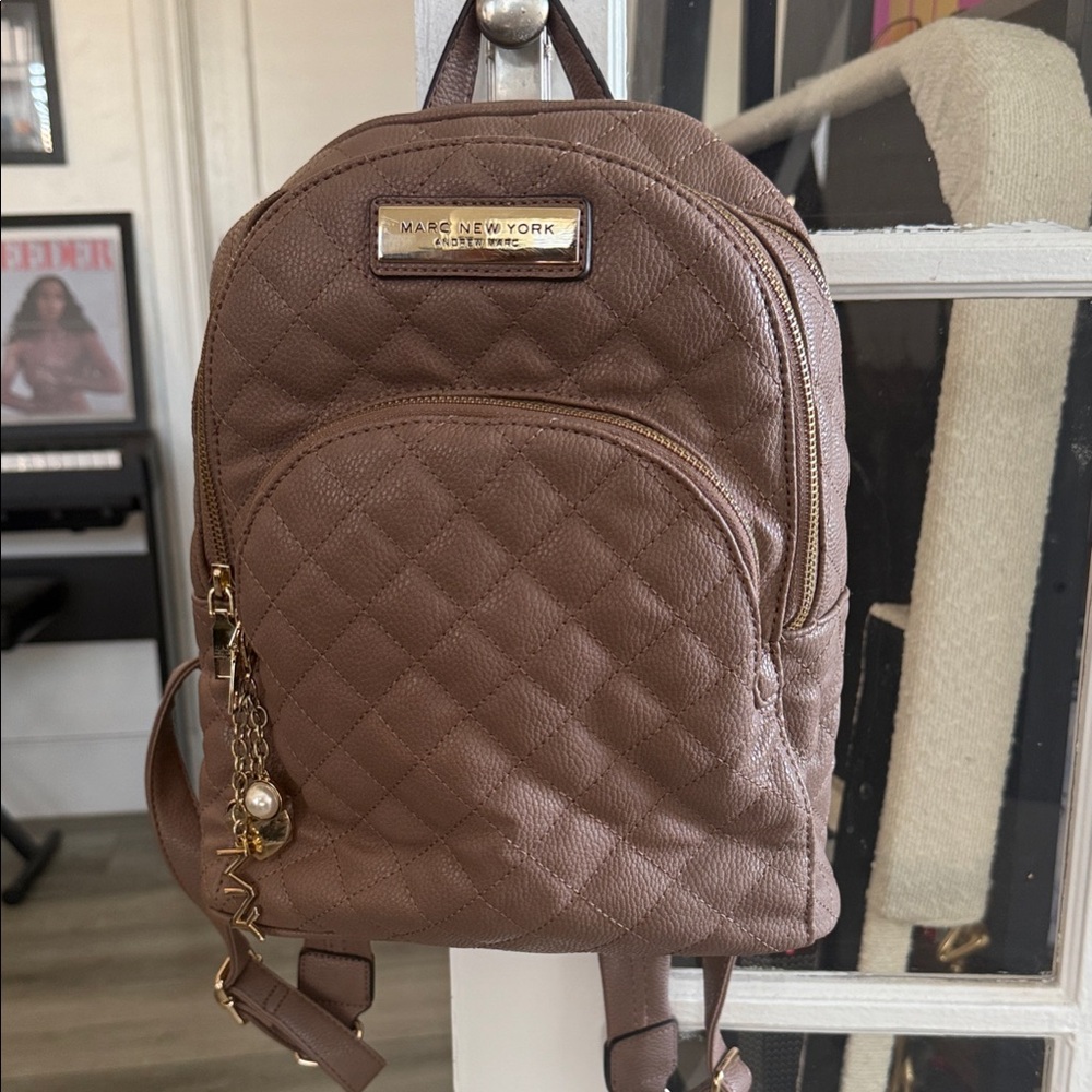 Marc New York Quilted Tan Backpack